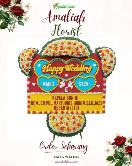 Papan Bunga Pernikahan Flamboyan Baru